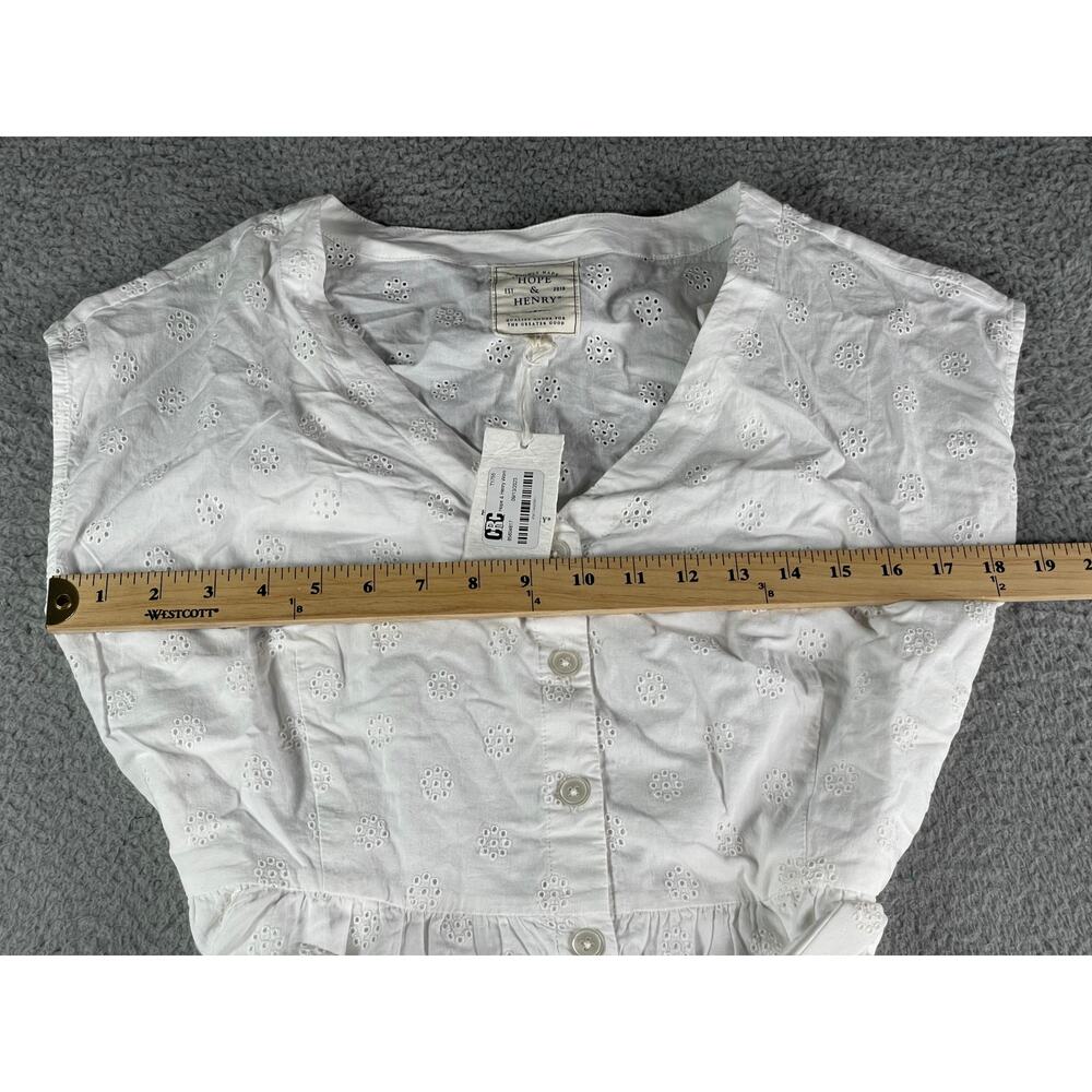 Hope & Henry Dress Women 8 White Boho Cottagecore Eyelet Lace Sleeveless NWT - Picture 5 of 8